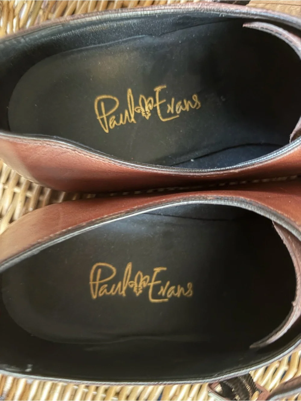 Paul Evans Brown Double Monk Strap Italian Leather Shoes Size 9 Like NEW!